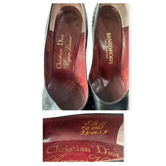 Vintage Christian Dior Roger Vivier Black pumps with perfs. 5.5B, - Picture 11 of 15